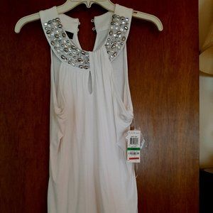 INC Ivory Beaded Top